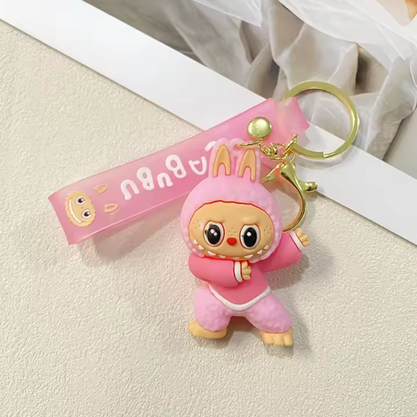Porte-Clé Labubu Rose – Trois Fois Plus de Tendresse
