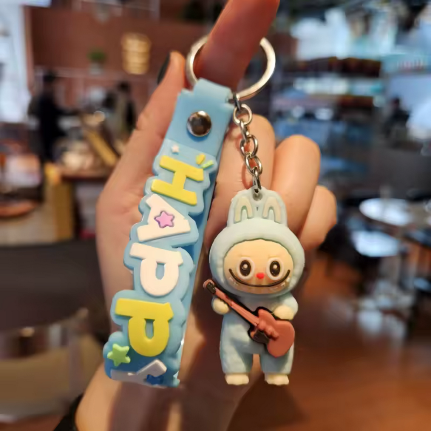 Porte-Clé Peluche Labubu Guitariste – Douceur Rembobinée