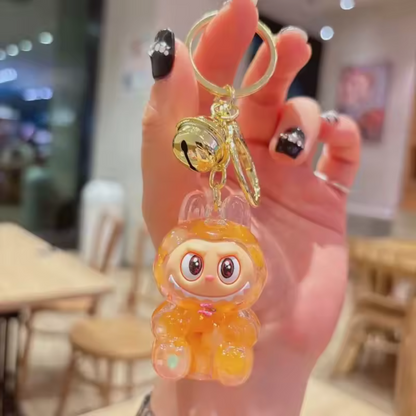 Porte-Clé Labubu Assis Brillant – Effet Cristal en Acrylique | 3 Coloris Disponibles