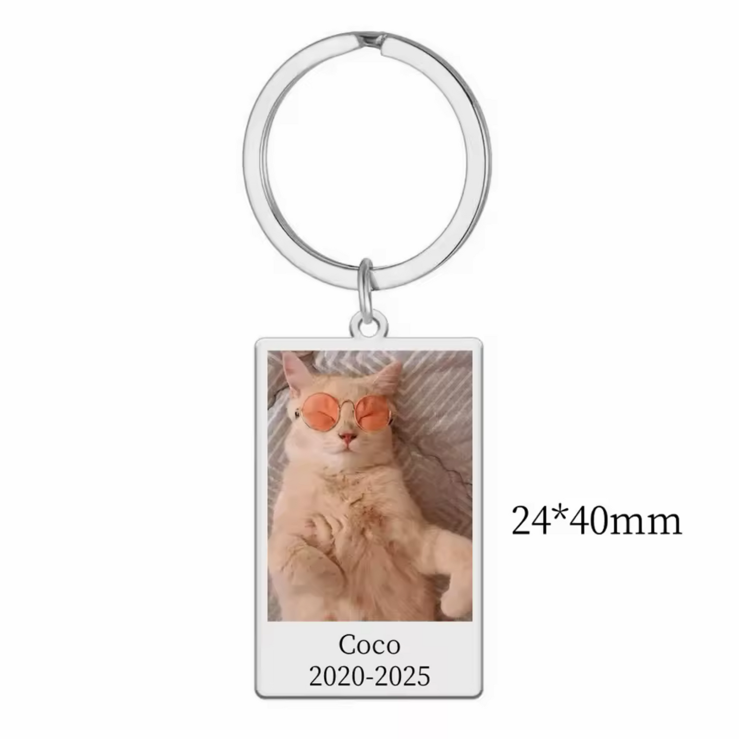 Porte-Clé Personnalisé avec Photo et Texte (3 coloris disponibles)