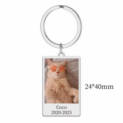 Porte-Clé Personnalisé avec Photo et Texte (3 coloris disponibles)