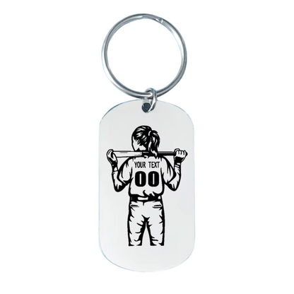 Personalized Baseball Keychain – Women and Men – Stainless Steel
