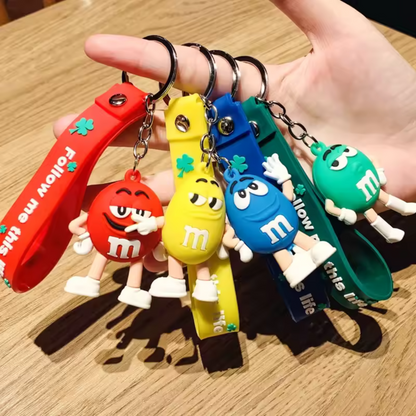 M&amp;M's Schlüsselanhänger – 4 lustige Farben: Rot, Gelb, Blau, Grün