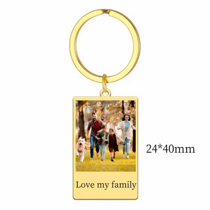 Porte-Clé Personnalisé avec Photo et Texte (3 coloris disponibles)