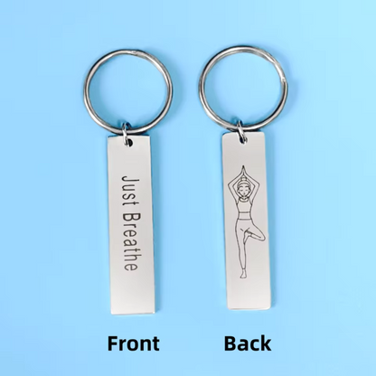 Personalized Yoga Keychain – Stainless Steel Zen Jewelry