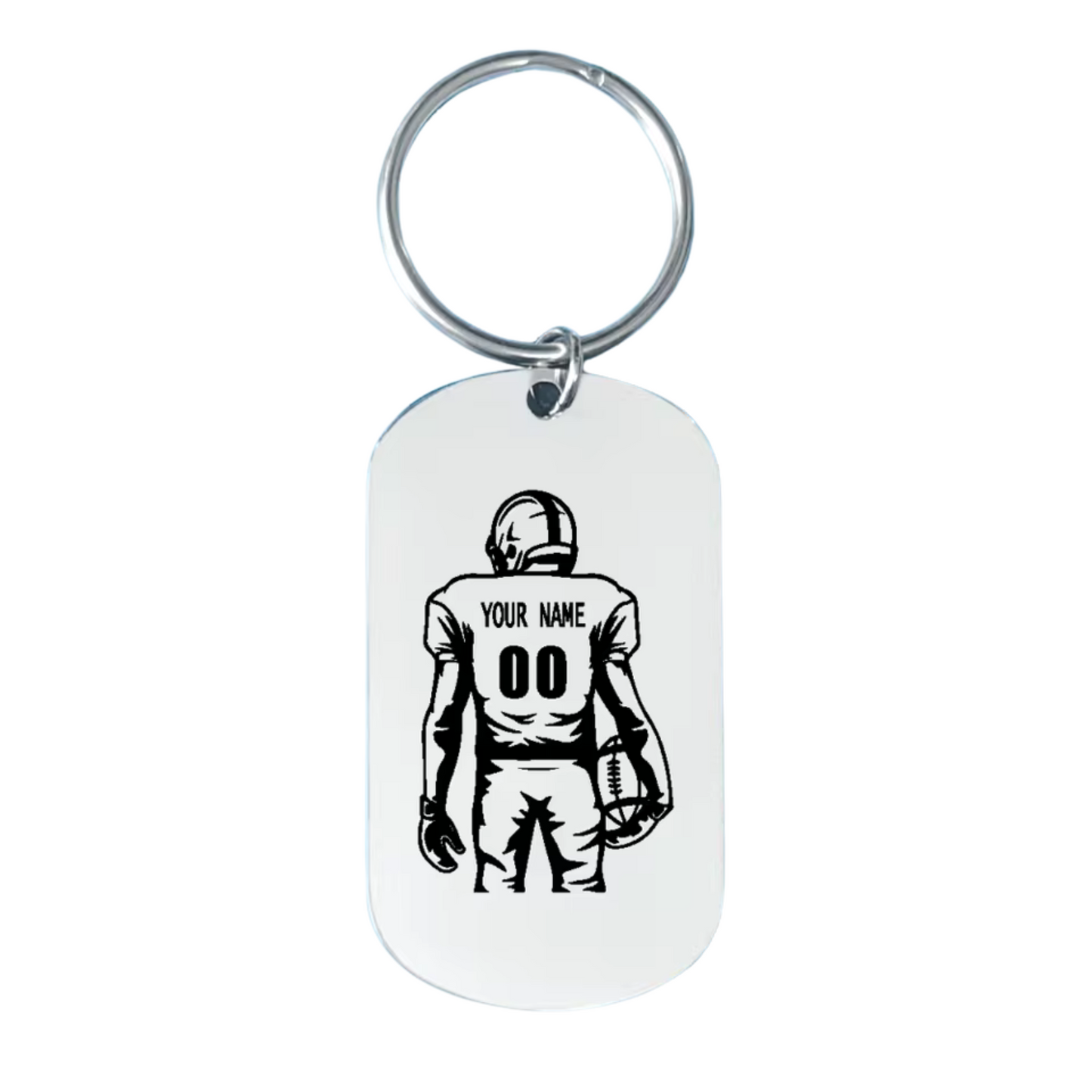 Personalized rugby keychain – Women and Men – Stainless steel