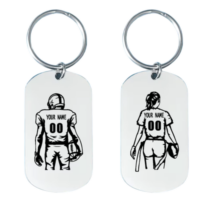 Personalized rugby keychain – Women and Men – Stainless steel
