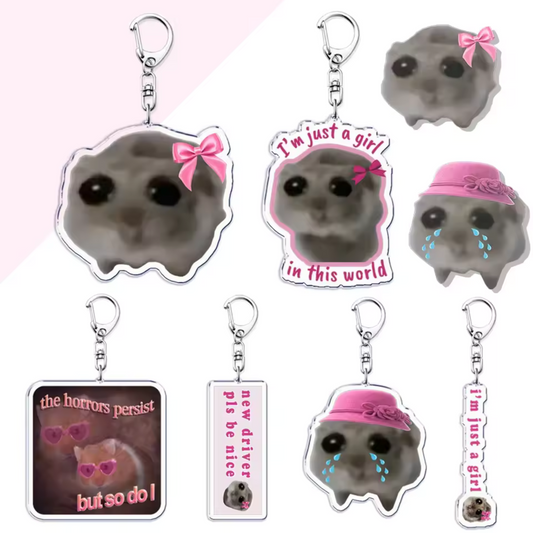 Hamster-Schlüsselanhänger – „Ich bin nur ein Mädchen“ (8 bezaubernde Designs)