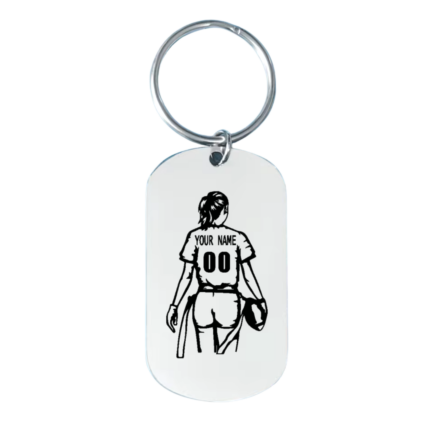 Personalized rugby keychain – Women and Men – Stainless steel