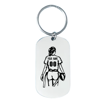 Personalized rugby keychain – Women and Men – Stainless steel