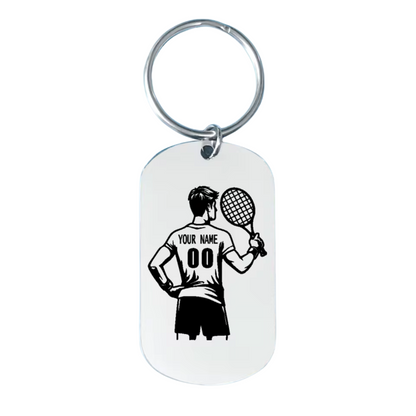 Personalized tennis keychain – Women and Men – Stainless steel