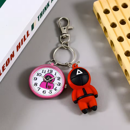 Triangle Guard Schlüsselanhänger mit Uhr – Squid Game inspiriertes Accessoire
