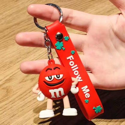 M&amp;M's Schlüsselanhänger – 4 lustige Farben: Rot, Gelb, Blau, Grün