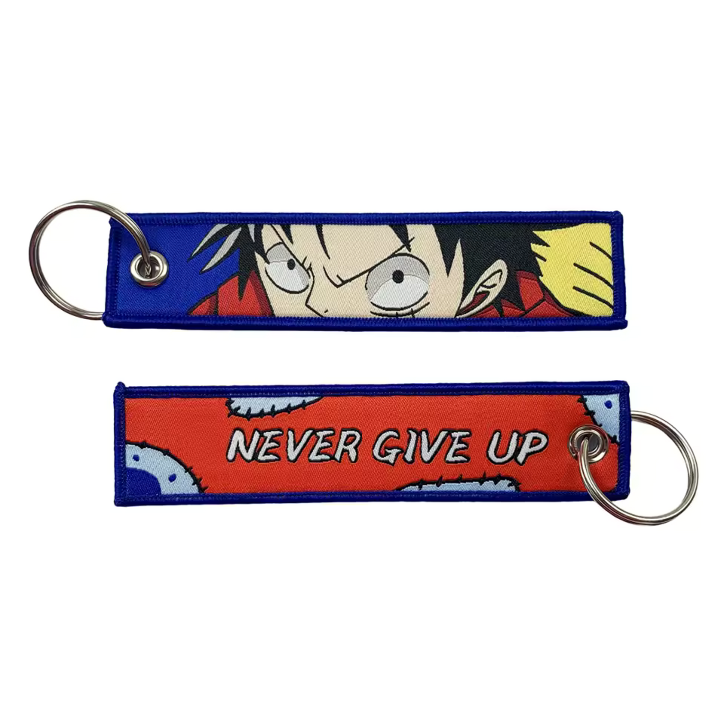One Piece Long Keychain – Monkey D. Luffy "Never Give Up" in Determination Mode