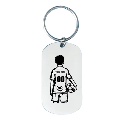 Personalized football keychain – Women’s and men’s version – Stainless steel
