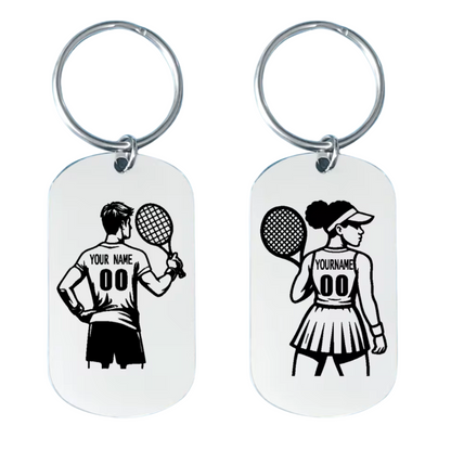 Personalized tennis keychain – Women and Men – Stainless steel