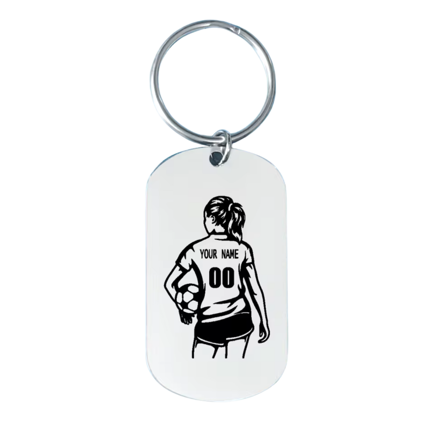 Personalized football keychain – Women’s and men’s version – Stainless steel