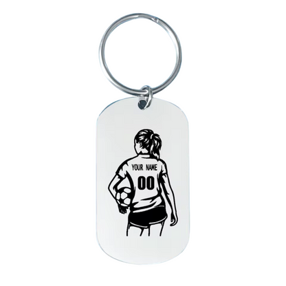 Personalized football keychain – Women’s and men’s version – Stainless steel