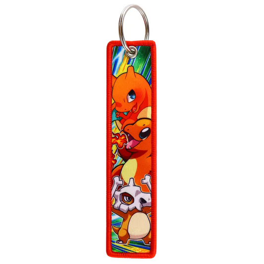 Long Pokémon Keychain: Bonetail, Charmander &amp; Charizard – The strength, the flame and the legend of your style