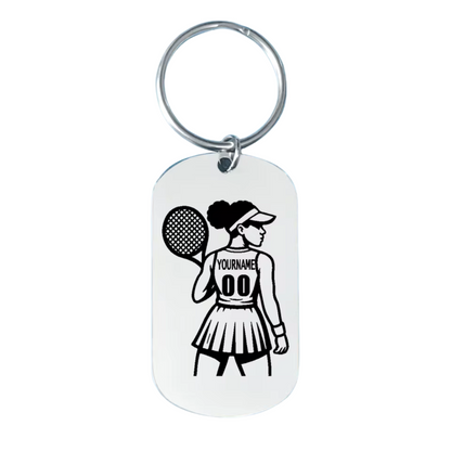 Personalized tennis keychain – Women and Men – Stainless steel