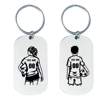 Personalized football keychain – Women’s and men’s version – Stainless steel