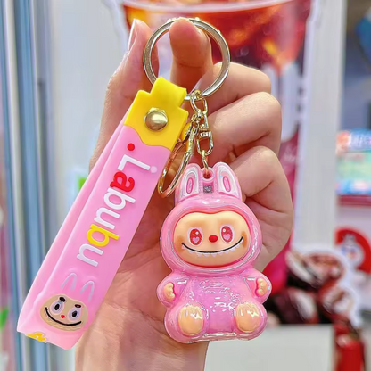 Porte-Clé Labubu Assis Brillant – Brillez en Douceur | 2 Coloris Disponibles