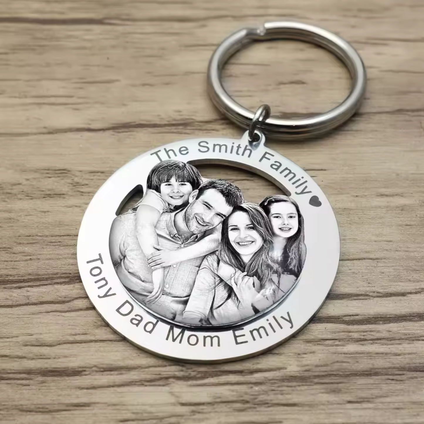 Porte-clé personnalisé avec photo et texte (2 coloris disponibles)