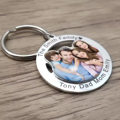 Porte-clé personnalisé avec photo et texte (2 coloris disponibles)