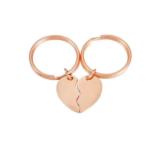 Sharing Keychains – Metal Heart Duo (3 colors available)