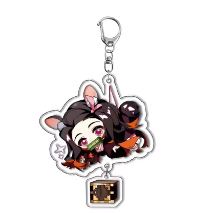 Porte-clé Demon Slayer en Acrylique – 16 Modèles Disponibles