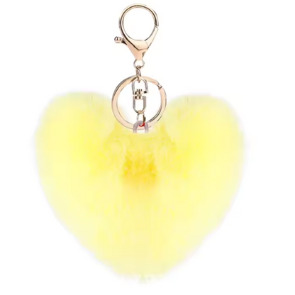 Porte-clé Pompon Cœur – 20 coloris tout doux à collectionner