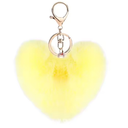 Porte-clé Pompon Cœur – 20 coloris tout doux à collectionner