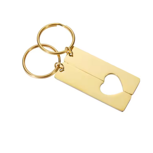 Sharing Keychains – Metal Heart Duo (3 colors available)