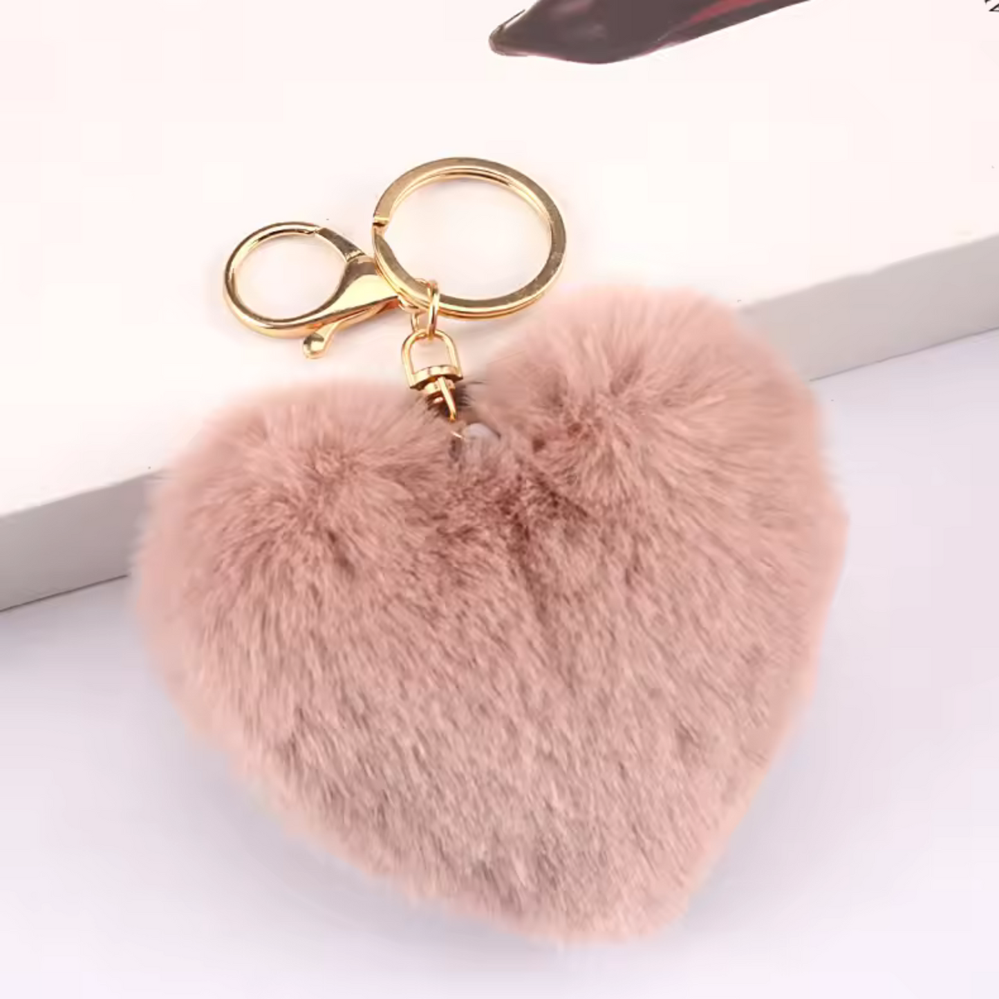 Porte-clé Pompon Cœur – 20 coloris tout doux à collectionner