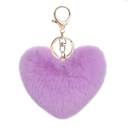 Porte-clé Pompon Cœur – 20 coloris tout doux à collectionner
