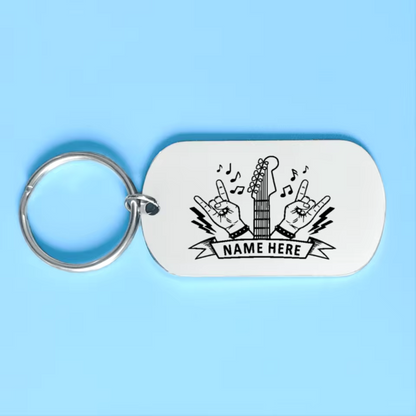 Personalized Rock'n'Roll Keychain with First Name (2 Models Available)