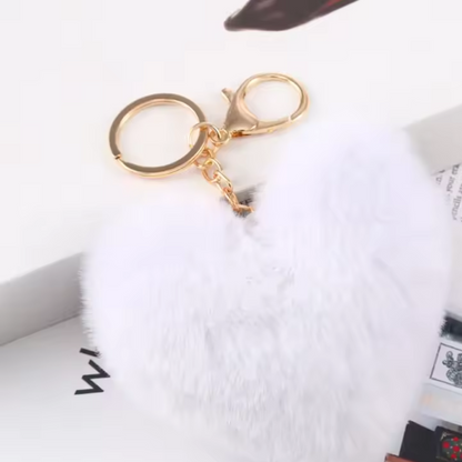 Porte-clé Pompon Cœur – 20 coloris tout doux à collectionner