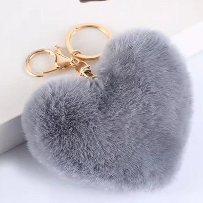 Porte-clé Pompon Cœur – 20 coloris tout doux à collectionner