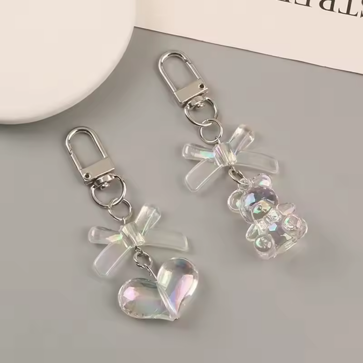 Porte-clé Cœur Transparent (Effet Cristal)