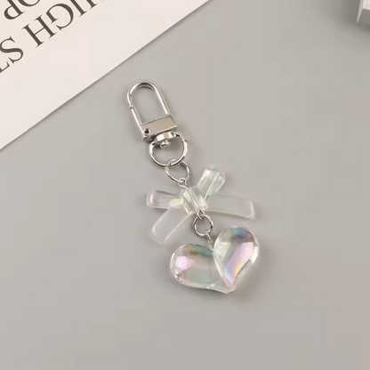 Porte-clé Cœur Transparent (Effet Cristal)