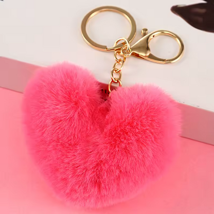 Porte-clé Pompon Cœur – 20 coloris tout doux à collectionner