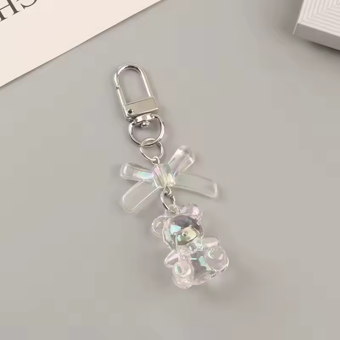 Porte-clé Cœur Transparent (Effet Cristal)