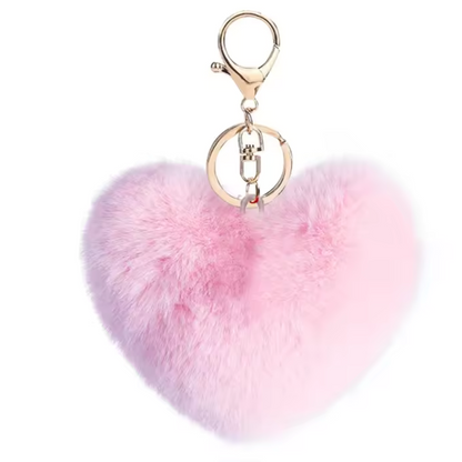 Porte-clé Pompon Cœur – 20 coloris tout doux à collectionner