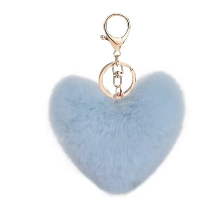 Porte-clé Pompon Cœur – 20 coloris tout doux à collectionner
