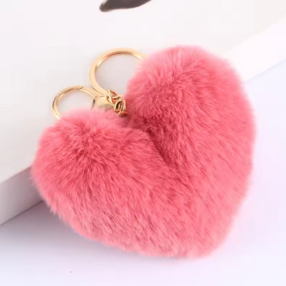 Porte-clé Pompon Cœur – 20 coloris tout doux à collectionner