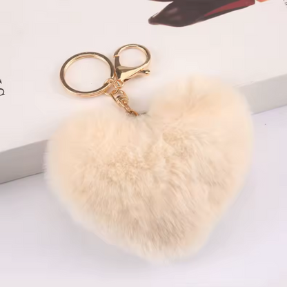 Porte-clé Pompon Cœur – 20 coloris tout doux à collectionner