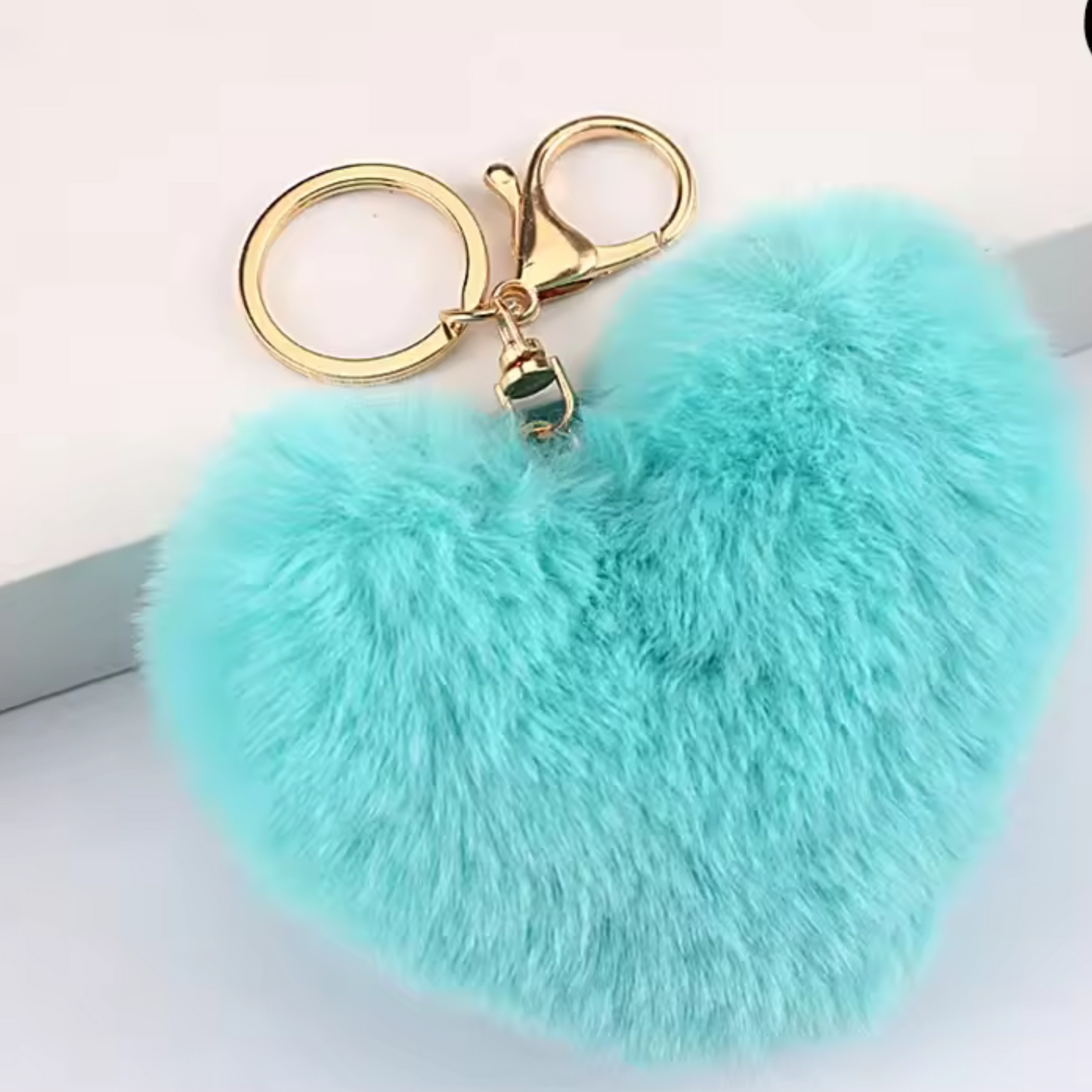 Porte-clé Pompon Cœur – 20 coloris tout doux à collectionner