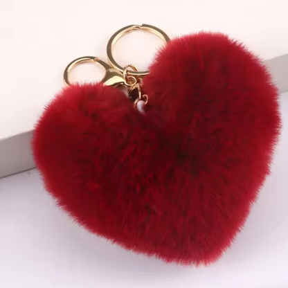 Porte-clé Pompon Cœur – 20 coloris tout doux à collectionner