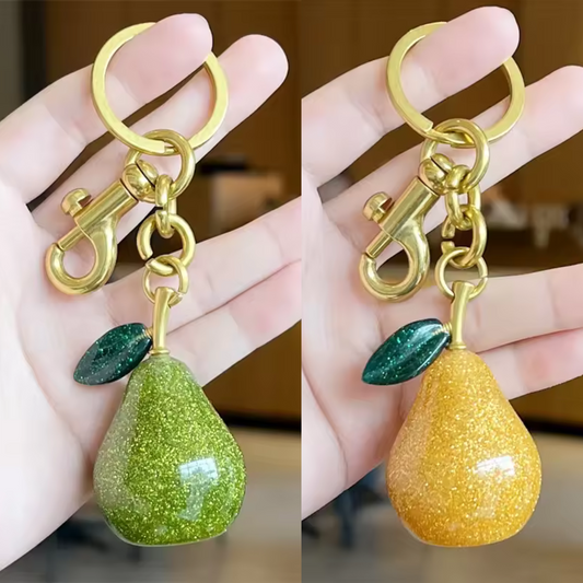 Pear key ring (yellow or green)