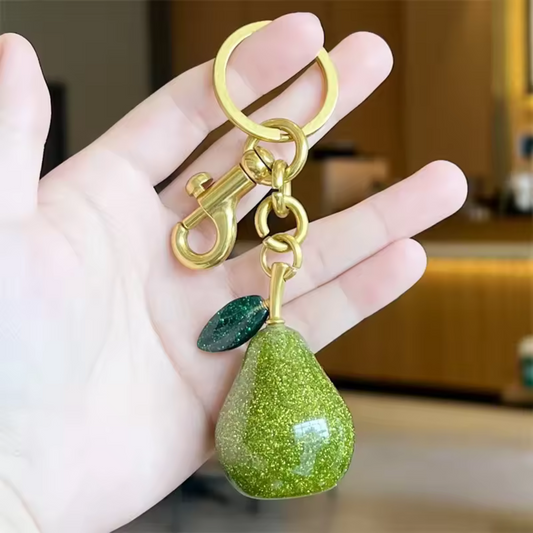 Pear key ring (yellow or green)
